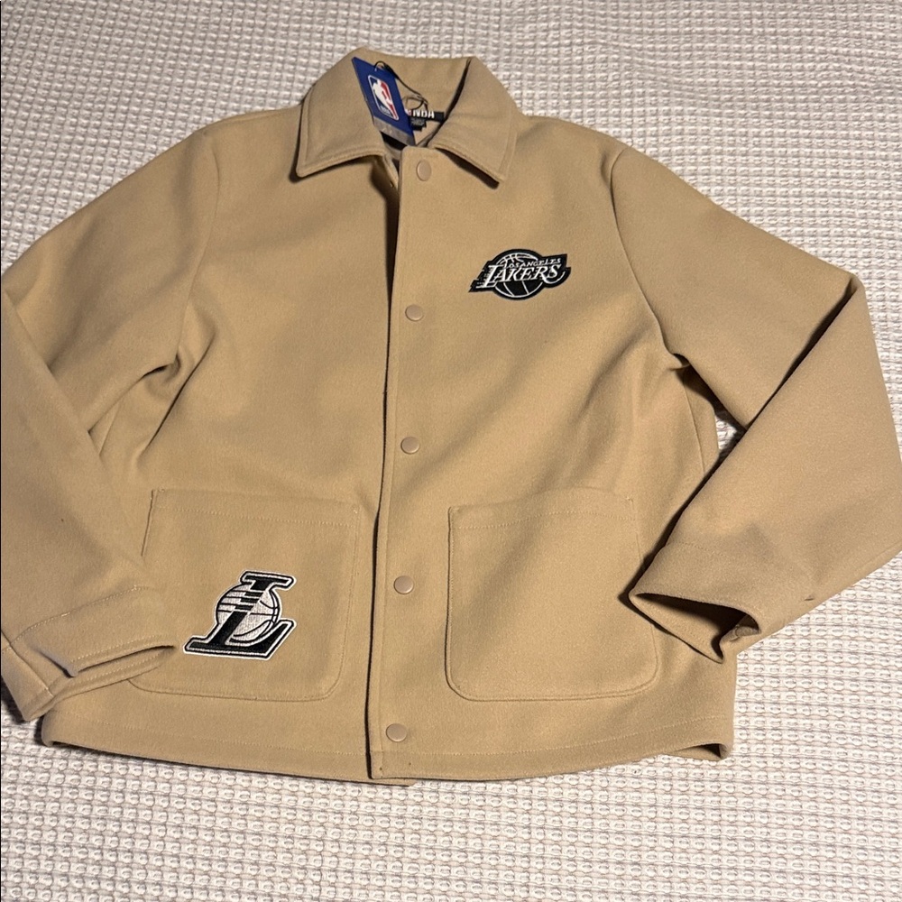 Tan Los Angeles Lakers Coach Jacket